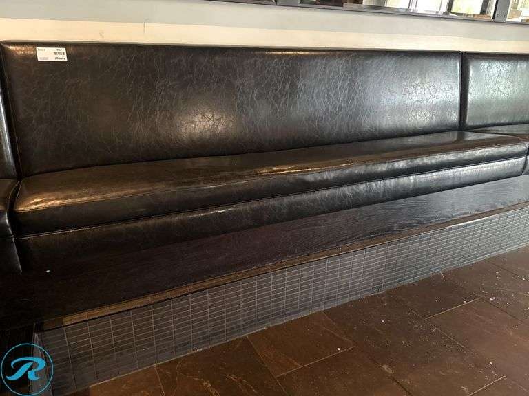 (2) 102 in Black Upholstered Booth Benches - Roller Auctions