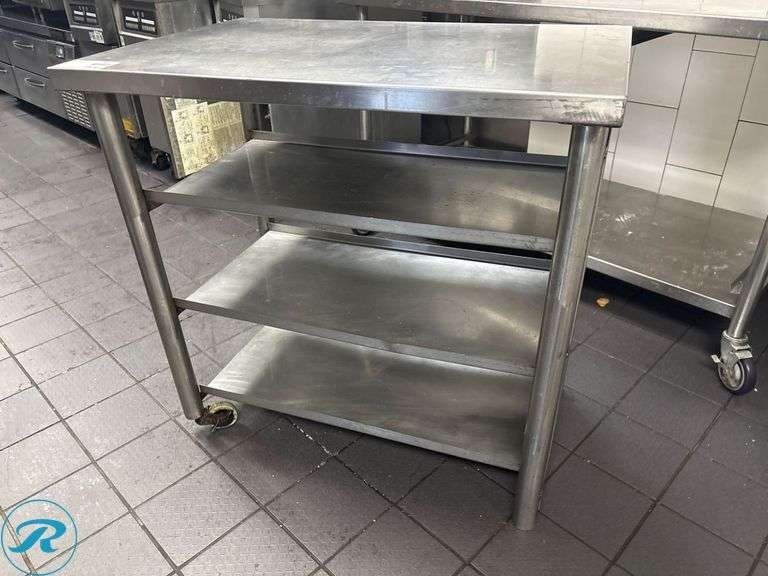 Stainless Steel Work Table With 3 Undershelves, 36” x 24” x 36”H - Roller Auctions