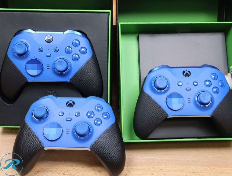(3) Microsoft - Elite Series 2 Core Wireless Controller for Xbox - Blue - Used - Roller Auctions