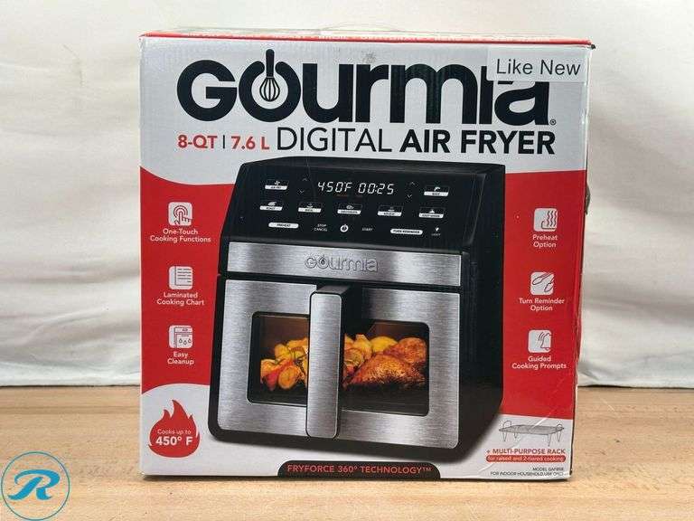 Gourmia 8-Quart Digital Air Fryer with Window & Light - Like New - Roller Auctions