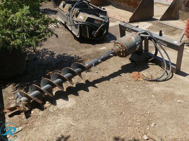 McMillan Hydraulic Posthole Digging Attachment To Fit Skid Steer Loader, With 8" Auger Bit