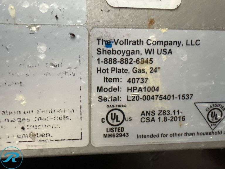 Vollrath 40737 Cayenne 4-Burner Countertop Gas Hot Plate With Stainless Steel Stand, 24in - Roller Auctions