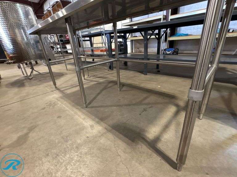 Stainless Steel Work Table With 4” Backsplash, 7’ x 30” x 35”H - Roller Auctions