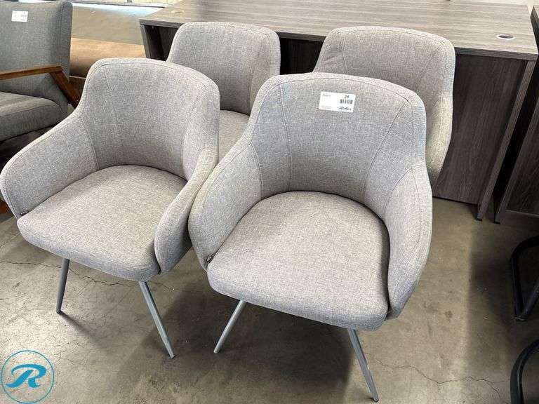 (4) Essendant Co. ALE-CS4351 Upholstered Armchairs with Metal Legs