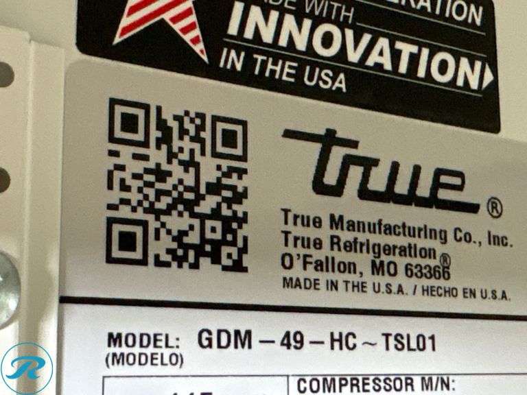 True GDM-49-HC-TSL01 2-Section Sliding Glass Door Refrigerated Merchandiser - Roller Auctions