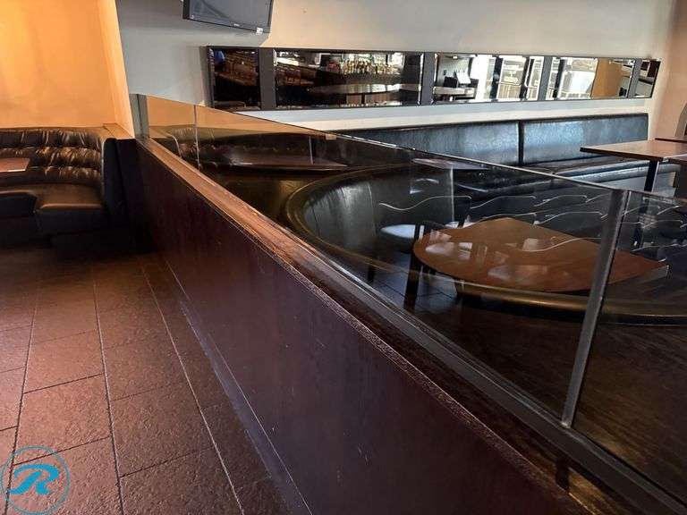 Wood Bar Counter With Glass Partition Panels - Roller Auctions