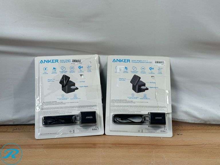 (2) Anker MagGo Magnetic 3-in-1 Wireless Charging Stand - Like New - Roller Auctions