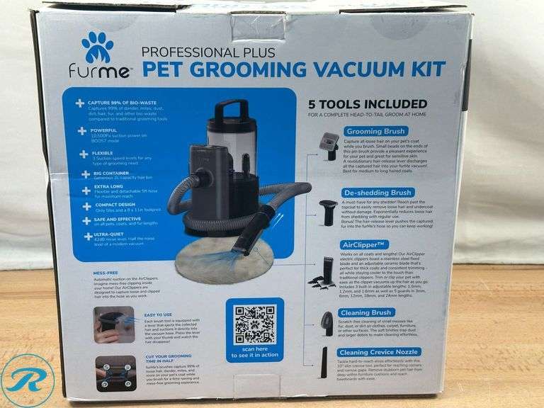 FurMe Professional Plus Pet Grooming Vacuum Kit with Carrying Case - New - Roller Auctions