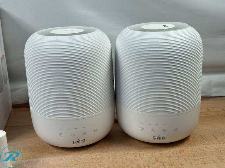 (2) Pure Enrichment Hume Sense Top Fill Humidifier, 2 Pack- (1) Like New, (1) Used - Roller Auctions