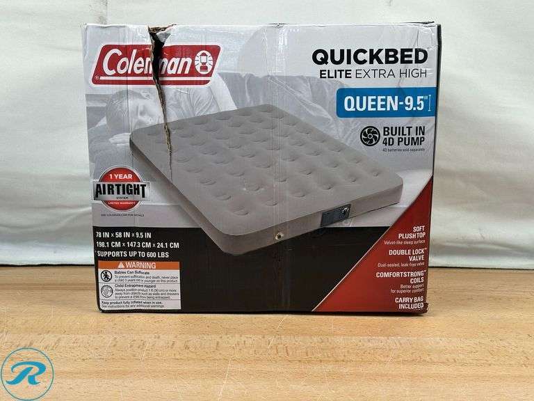 Coleman Quickbed Elite Queen Extra High Air Mattress, Built in Pump- New/ Open Box - Roller Auctions