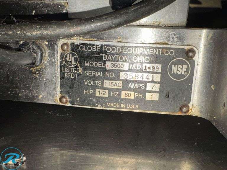 Globe Model 3500 Food Slicer, Missing Carriage - Roller Auctions