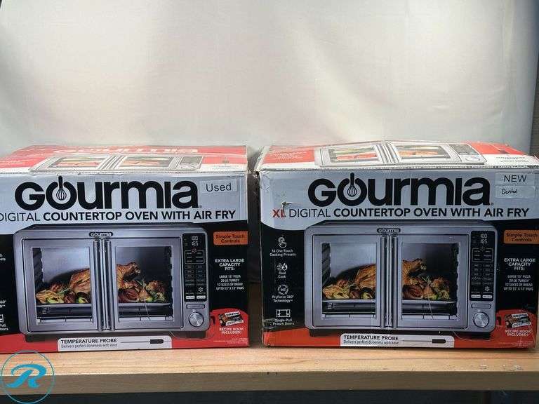 (2) Gourmia XL Digital Air Fryer Toaster Oven with Single-Pull French Doors- (1) Used, (1) New, Heavily Dented - Roller Auctions