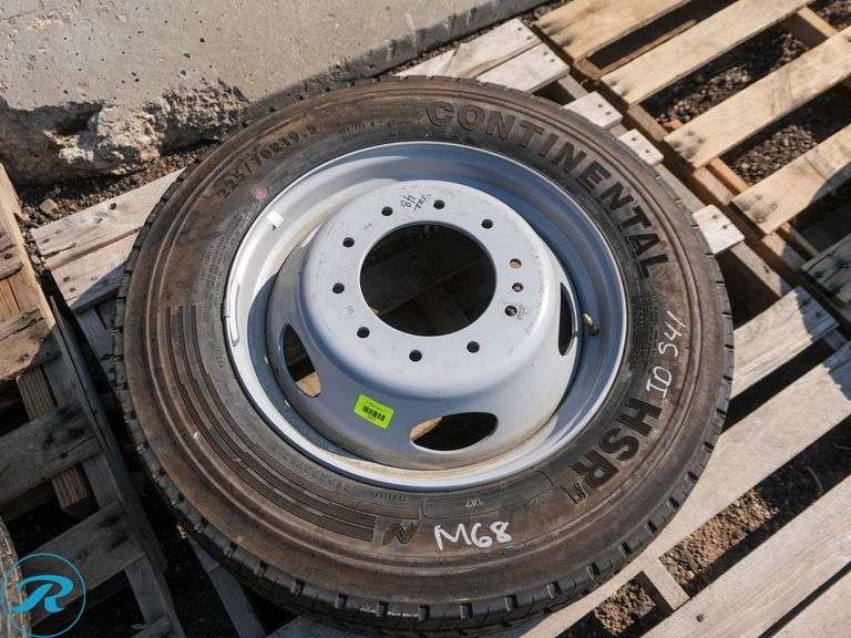 2013 Continental HSR Tire with Rim, 225/70R19.5 - Roller Auctions
