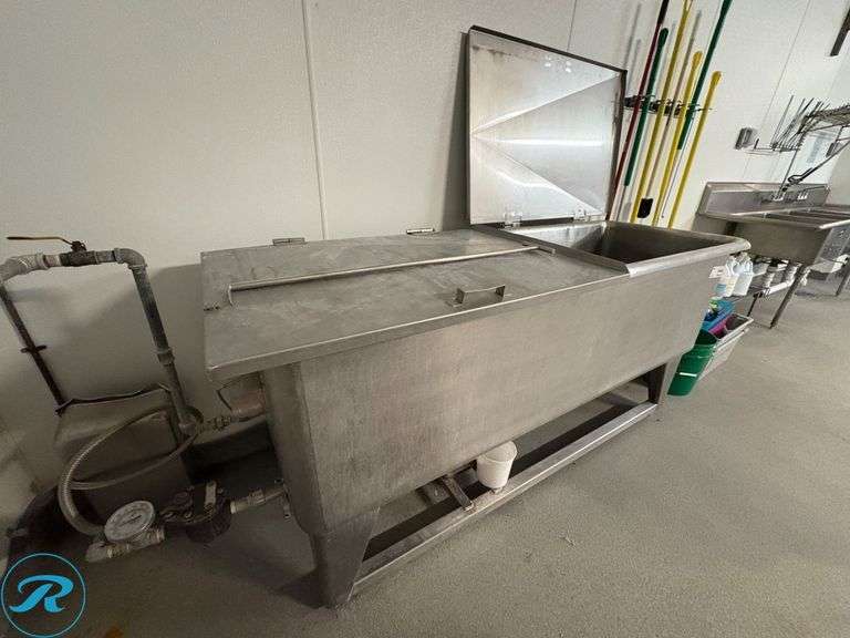 Rectangular Stainless Vat with Pipe Heating Coils, 90” x 30” x 40”H - Roller Auctions