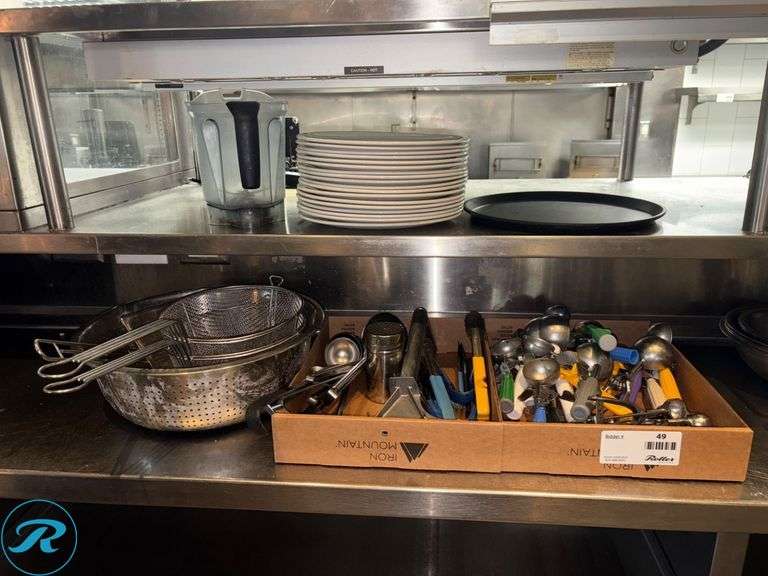 Commercial Kitchen Tools, Strainers, Plates, and Blender Jar - Roller Auctions