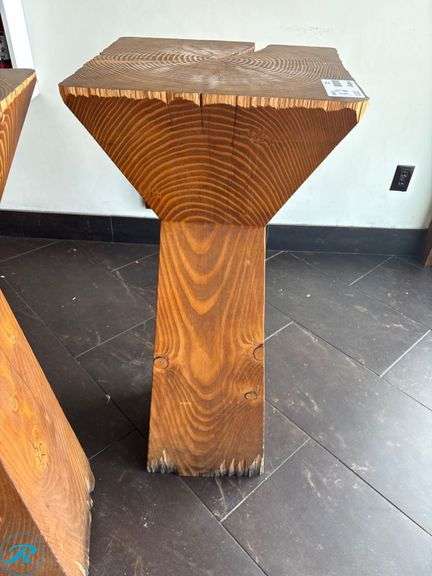 (2) Wooden Pedestal Stands, 18” x 18” x 42”H - Roller Auctions