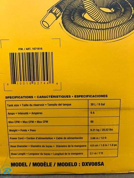DeWalt 8 Gallon Wet/Dry Vacuum - New - Roller Auctions