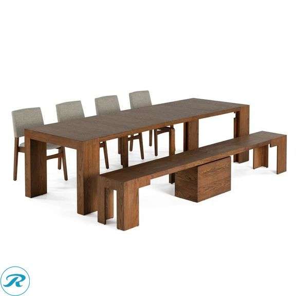 Transformer Table Extendable 8-piece Dining Set - New - Roller Auctions