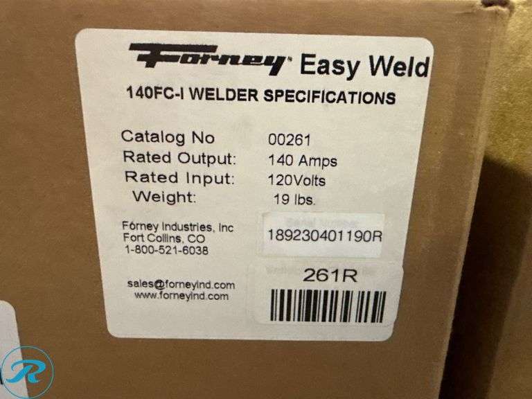Forney Easy Weld 140 FC-i Flux-Core Wire Welder, 120V, 19 lbs - Roller Auctions