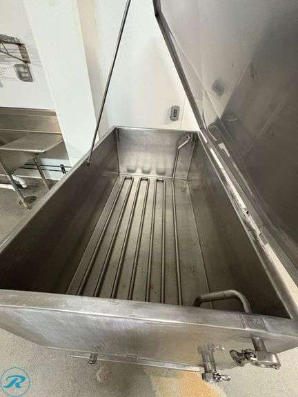 Stainless Steel Rectangular Curd Table with Lid and Agitation, Baldor Motor, 72” x 41” x 43”H - Roller Auctions