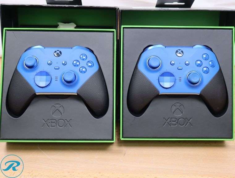 (2) Microsoft - Elite Series 2 Core Wireless Controller for Xbox - Blue - Used - Roller Auctions