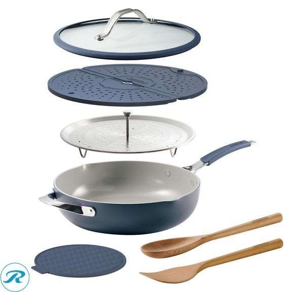 Tramontina 5-quart All-In-One Plus Ceramic Non-Stick Pan, 7-piece Set - Like New - Roller Auctions