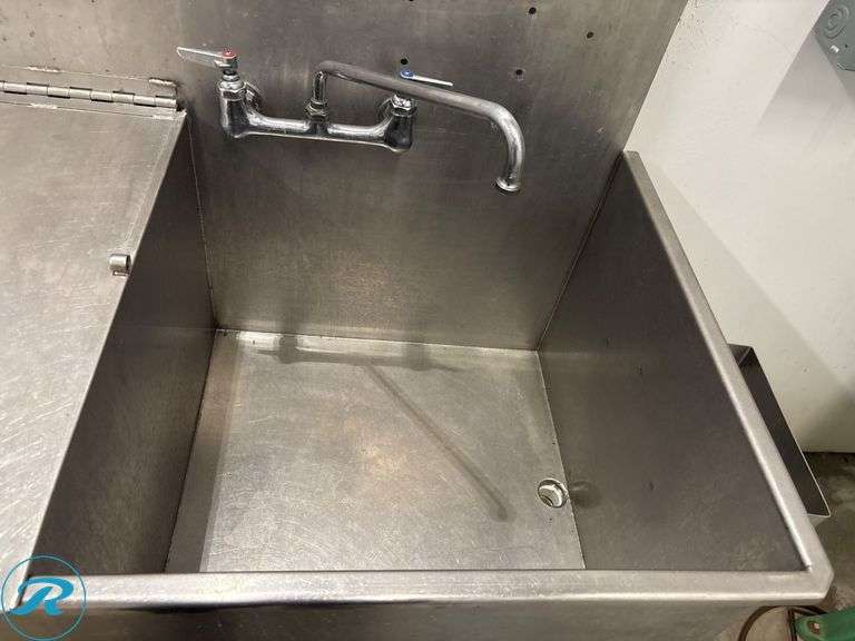 Stainless Steel Part Washing Sink With Faucet and Drain System, 74” x 28” x 50” - Roller Auctions
