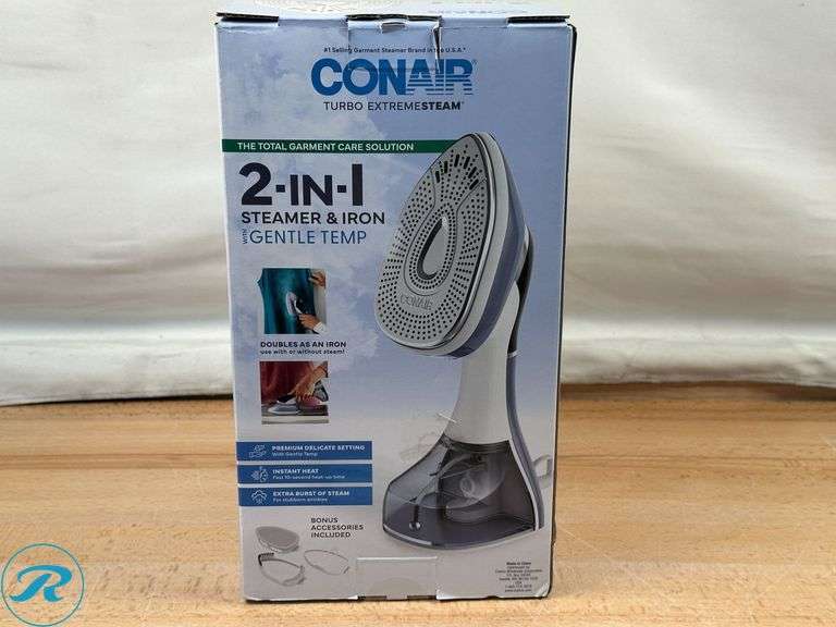 Conair 2-in-1 Steamer & Iron with Gentle Temp - Like New - Roller Auctions