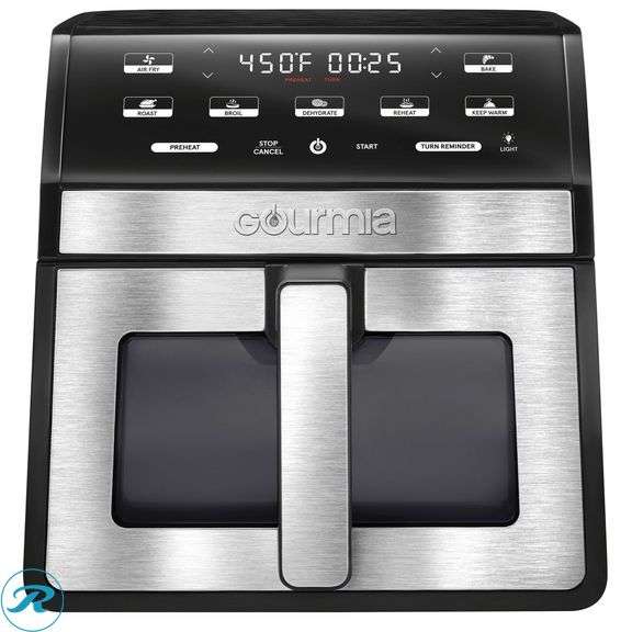 (2) Gourmia 8-Quart Digital Air Fryer with Window & Light - Like New - (1) Missing Handle, (1) Broken Cord Holder - Roller Auctions