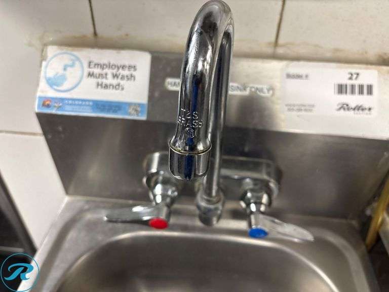 Stainless Steel Hand Sink with Faucet, 16”W x 15”D - Roller Auctions