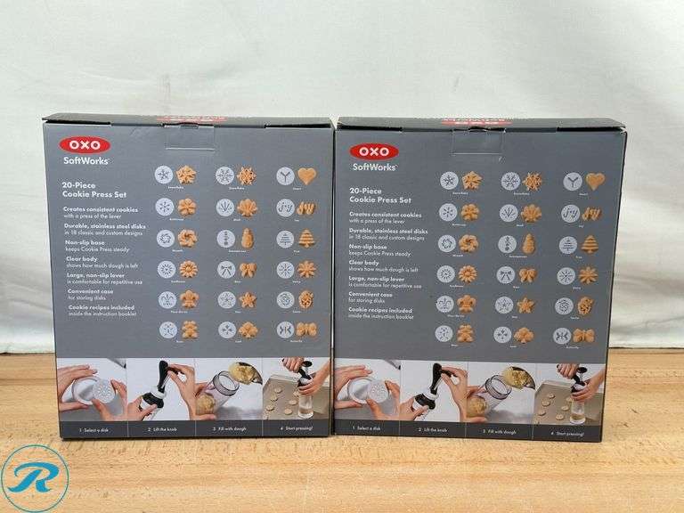 (2) OXO Softworks 20 Piece Cookie Press Set - Used - Roller Auctions