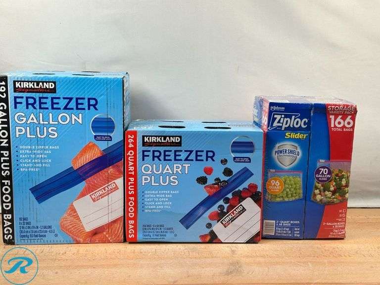 (3) Assorted Plastic Freezer/Storage Bags - New - Roller Auctions