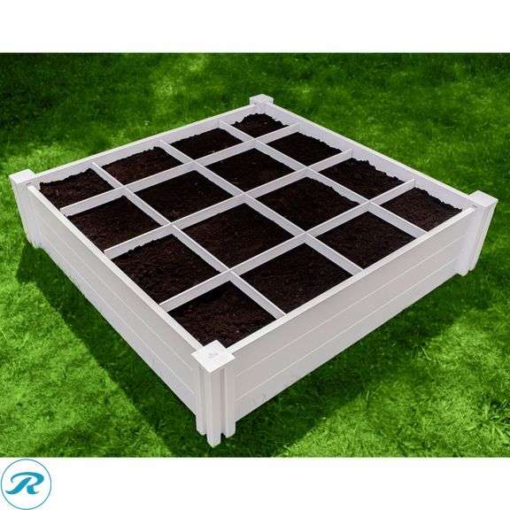 Vita 4'x4'x11" Modular Vinyl Garden with Planting Grid, 2-pack - New - Roller Auctions
