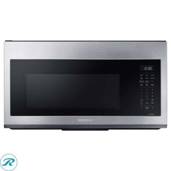(1) Display Model- Samsung 1.7-cu ft 29.88-in Over-the-Range Convection Microwave with Sensor Cooking ( Fingerprint Resistant Stainless Steel ) (working perfectly, small scratches on one side See Photos) (total of 1 microwave)