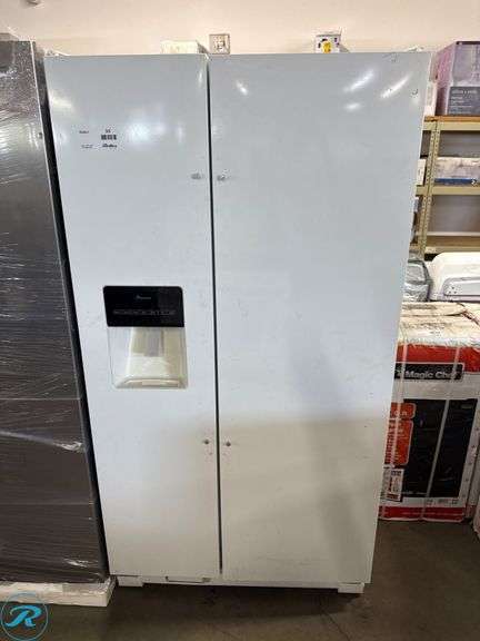 White Linea 2 ASD2575BRW01 Side-by-Side Refrigerator with Water Dispenser - Roller Auctions