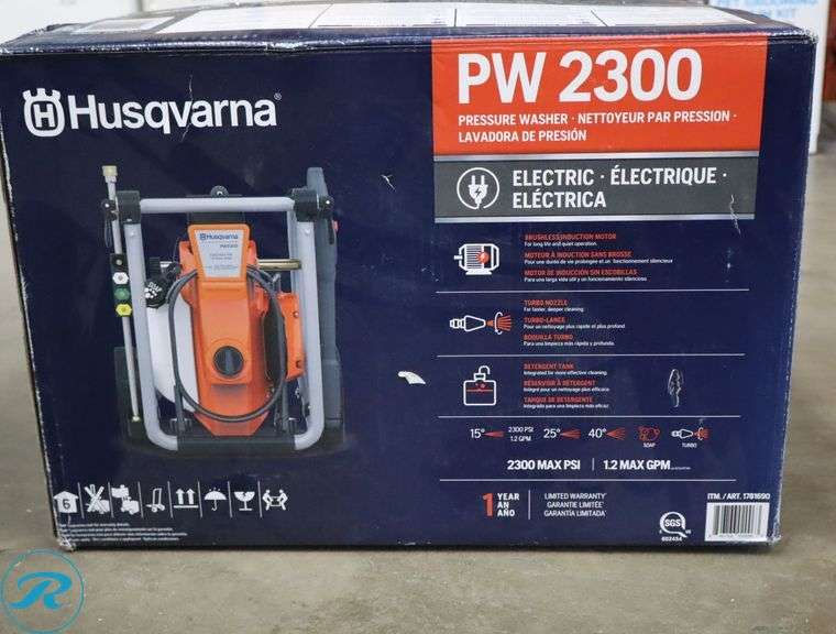 Husqvarna Electric PW 2300 Pressure  Washer - Like New/Return Reason: Leaking - Roller Auctions