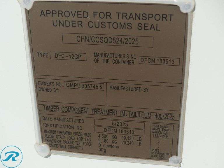 New Steel Storage Container, 12' L X 88" W X 98" H, Side Entry Door and Window, Forklift Pockets - Roller Auctions