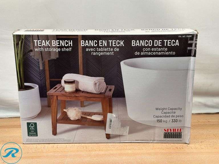 Seville Teak Bench - New - Roller Auctions