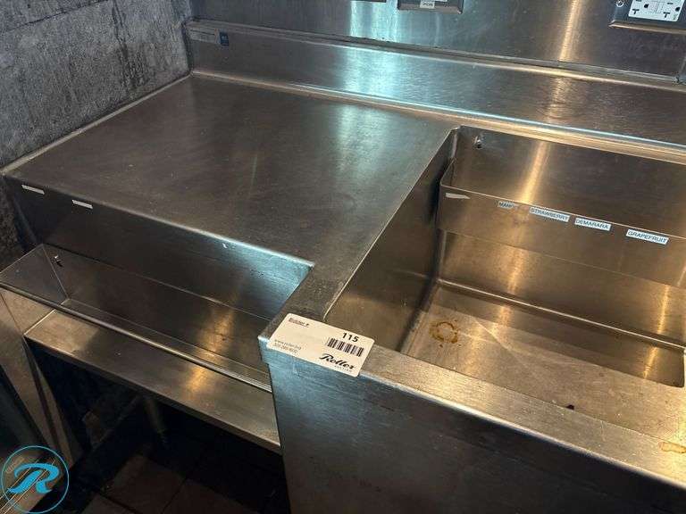 Stainless Steel Bar Service Well with Ice Bin and Cold Plate, 70” x 25” x 30”H - Roller Auctions