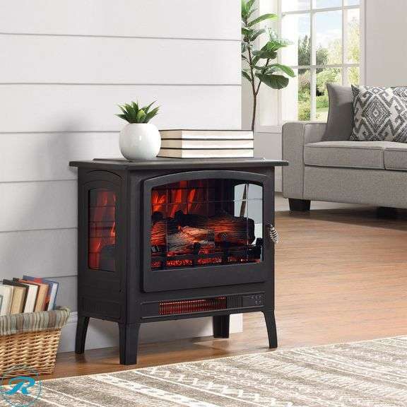 Infrared Electric Fireplace Stove Heater - Used - Damged/ Dents on Bottom - Roller Auctions