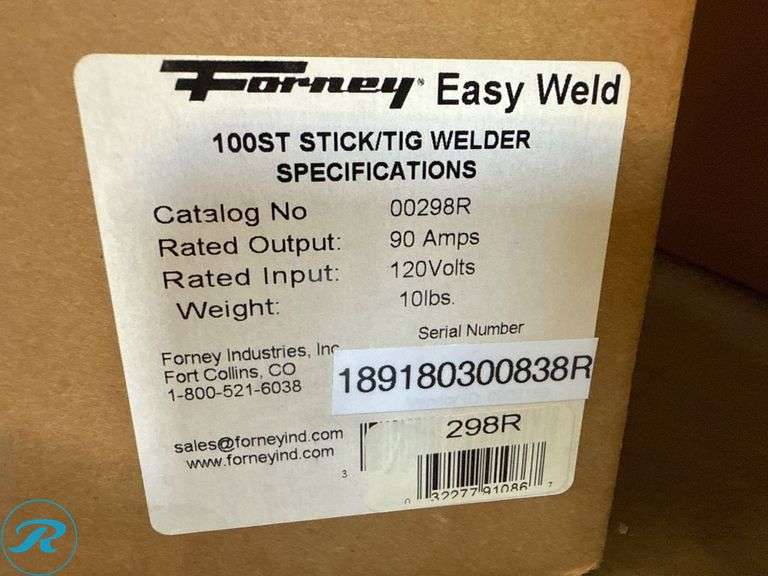 Forney Easy Weld 100 ST Stick/TIG Welder, 120 Volts - Roller Auctions