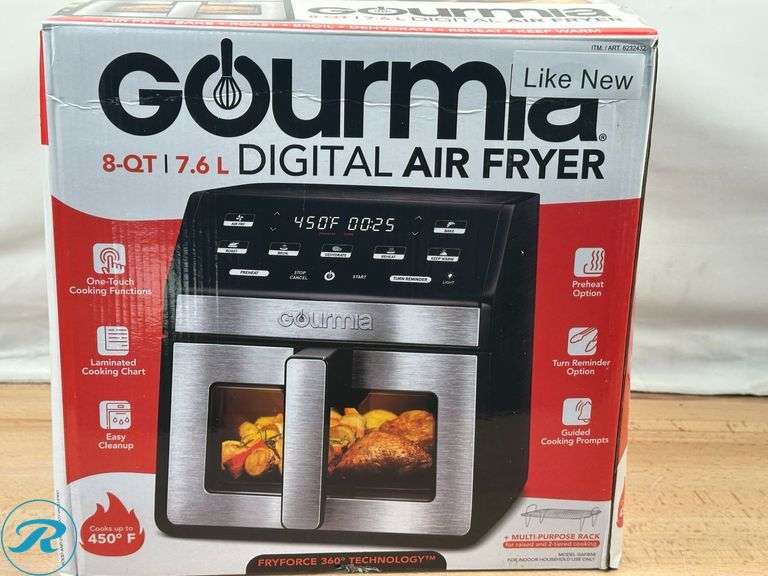 Gourmia 8-Quart Digital Air Fryer with Window & Light - Like New - Roller Auctions