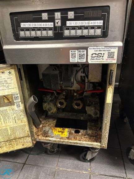 Frymaster PH155-2CSE Commercial Gas Fryer with Baskets on Casters - Roller Auctions