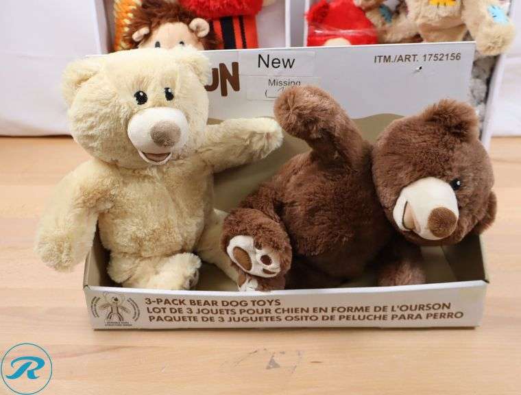 (3) Assorted Plush Dog Toy Packs - New/Open Box - Roller Auctions
