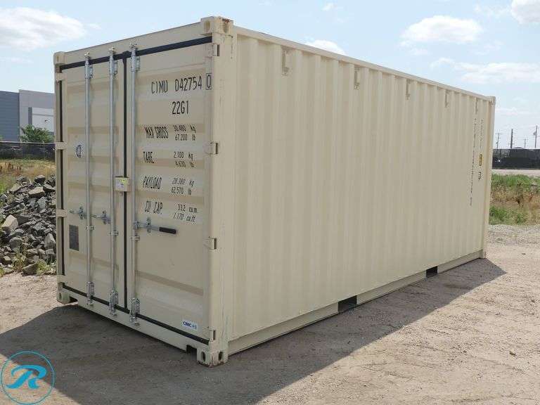 New 20' Steel Storage Container, 8'6" High, 8' Wide, Forklift Pockets - Roller Auctions