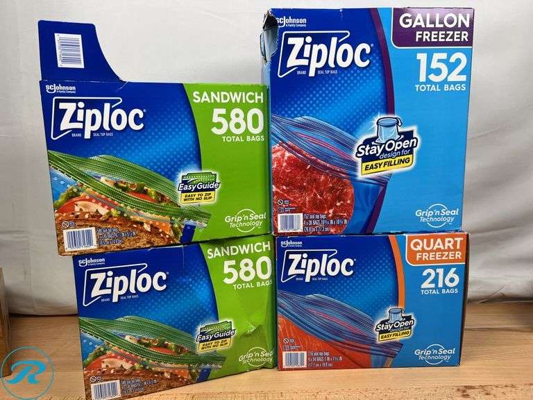 (16) Assorted Ziploc Freezer/Sandwhich Bags - New/Open Box - Roller Auctions