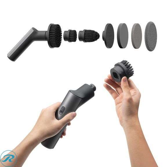 HOTO Cordless Spin Scrubber: 2.5 N·M torque, six brush heads, IPX7 rated - Like New - Roller Auctions
