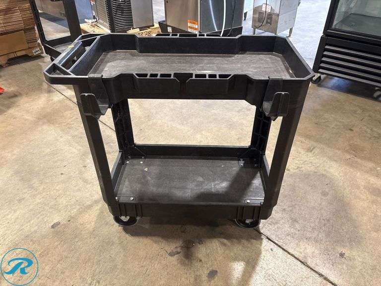 Kobalt Utility Cart with Two Shelves, Black, 34” x 17” x 32”H - Roller Auctions