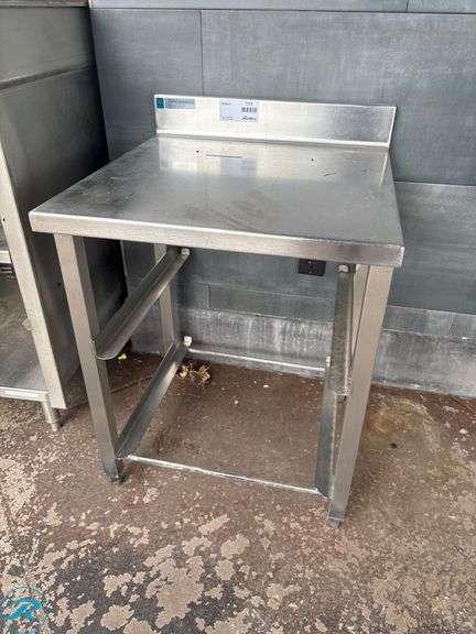 Stainless Steel Table with 4” Backsplash, 25” x 24” x 30” - Roller Auctions