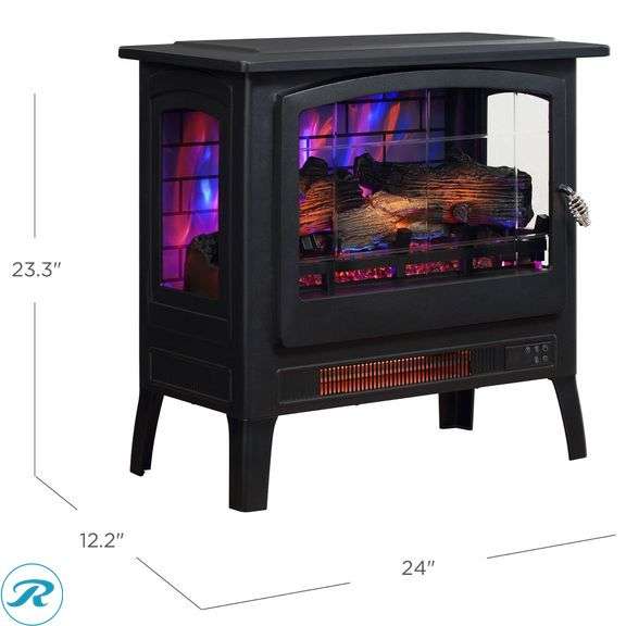 Infrared Electric Fireplace Stove Heater - Used - Damged/ Dents on Bottom - Roller Auctions